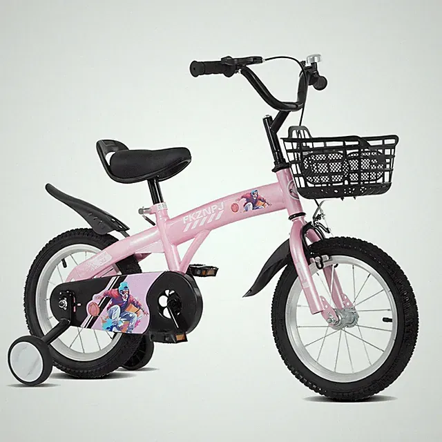 16" Kids Bike w/ Training Wheels Adjustable Saddle for Ages 4-8