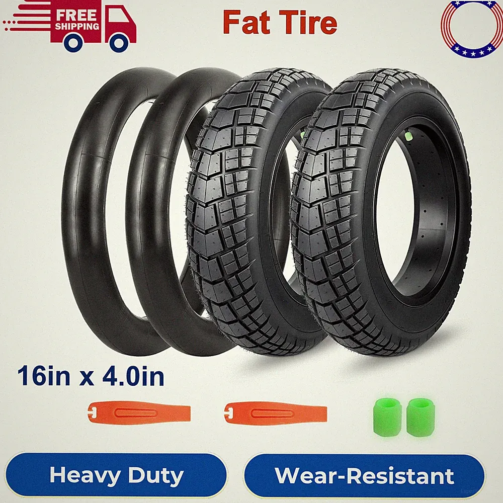 16 x 4.0 Fat Tire For Ebike, Mountain Bike, Tricycle, Ideal For Snow Gravel Road