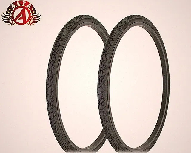2 ALTA BICYCLE WIRE BEAD 24 x 1-3/8 DURABLE TIRES BLACK CROSS RANGER TREAD.