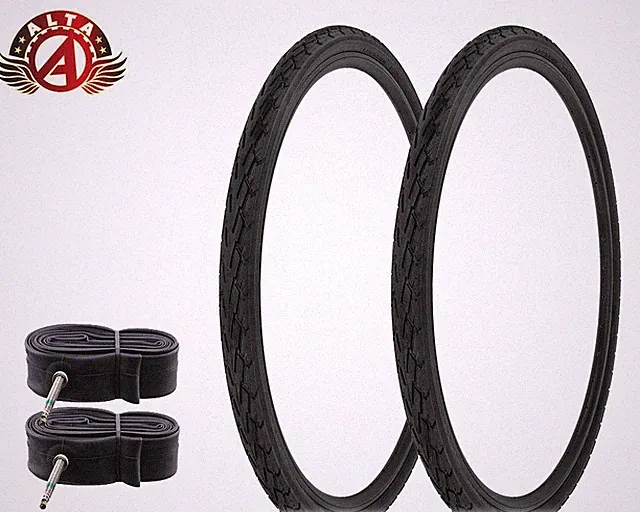2 ALTA BICYCLE WIRE BEAD 700x38c BLACK DURABLE TIRES CORDOBA SEMISLICK 60mm TUBE