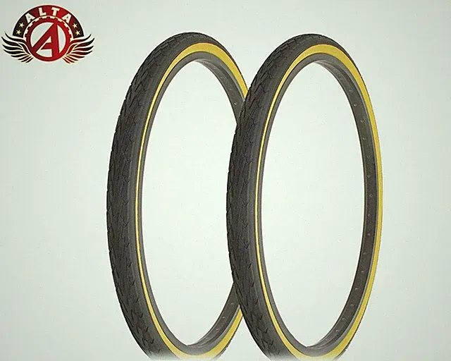 2 ALTA BICYCLE WIRE BEAD DURABLE TIRES 26 x 1.75 BLACK/GUM CORDOBA SEMI-SLICK.