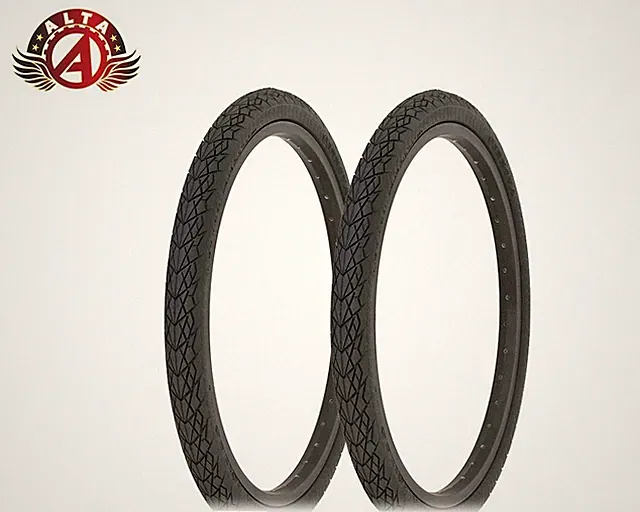 2 ALTA DURABLE BICYCLE WIRE BEAD TIRES 20 x 1.50 BLACK SMOOTH/SLICK TREAD.