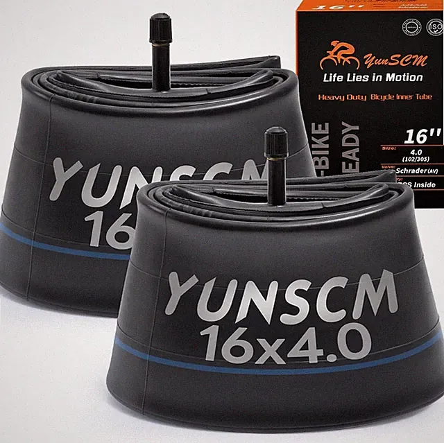 2-PCS 16x4.0 Heavy Duty E-Bike Tubes 16 x 4.0 Schrader Valve Inner Tubes