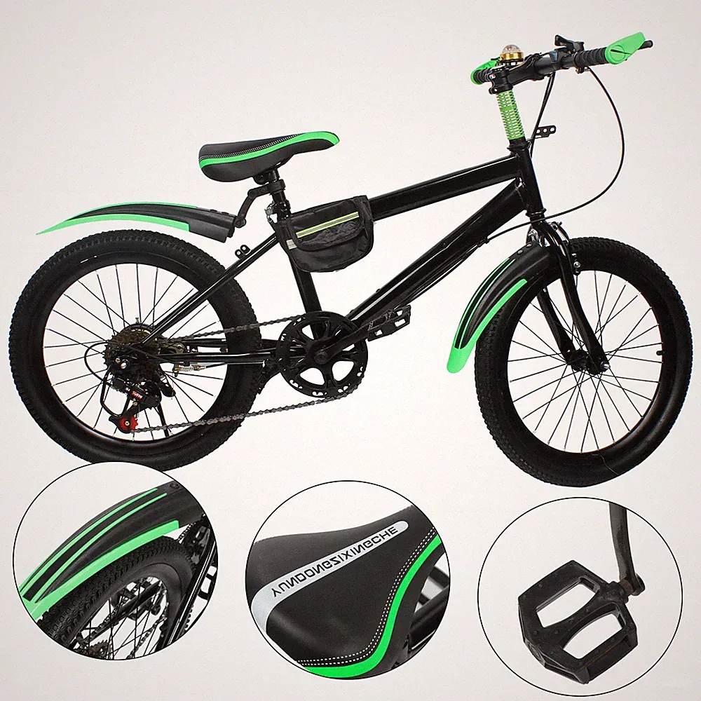 20" Kids Bike Bicycle MTB Mountain Bike 7 Speed High Carbon Steel Bike City Bike