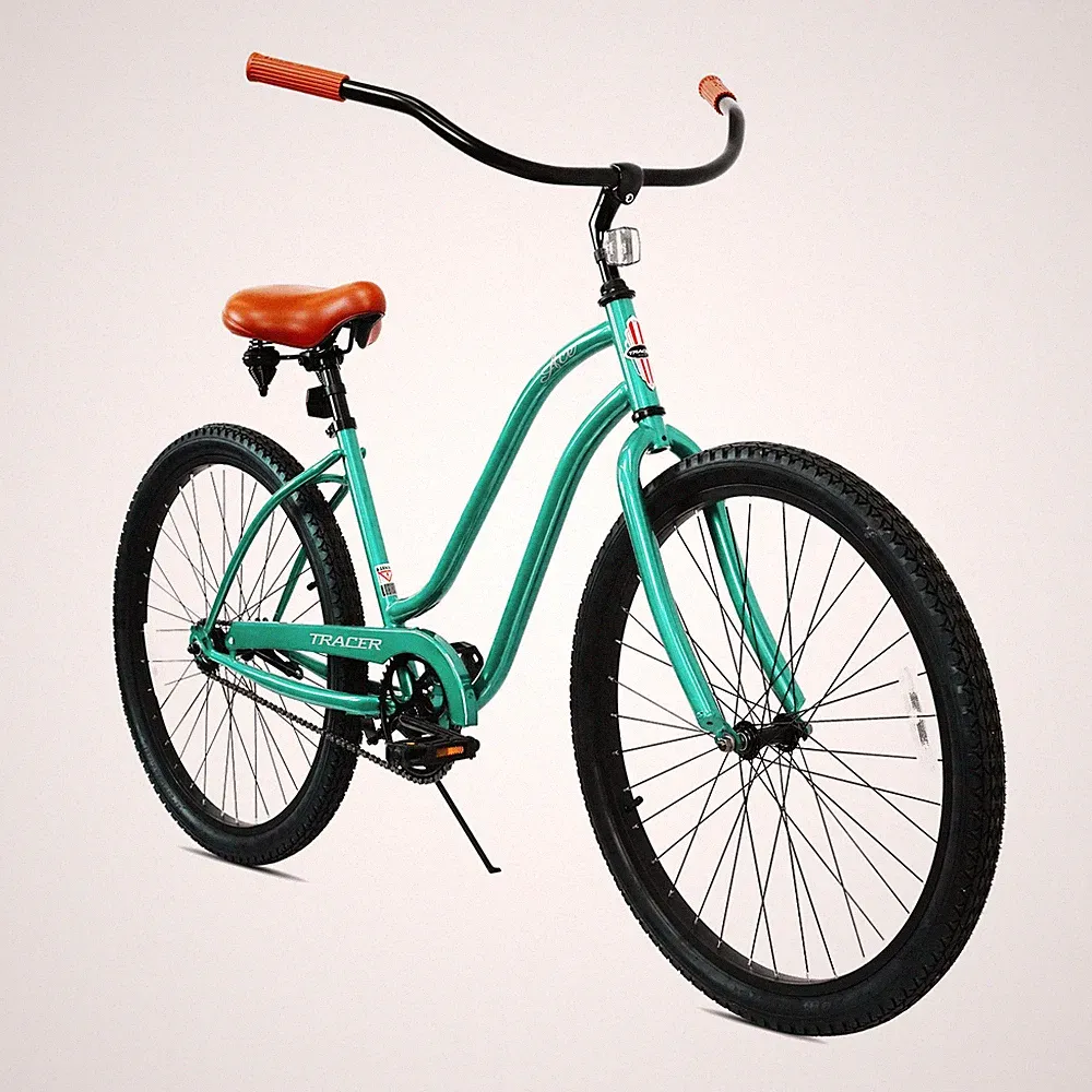 26" Women's Road Seashore Travel Bicycle Beach Cruiser Bike Single Speed Green