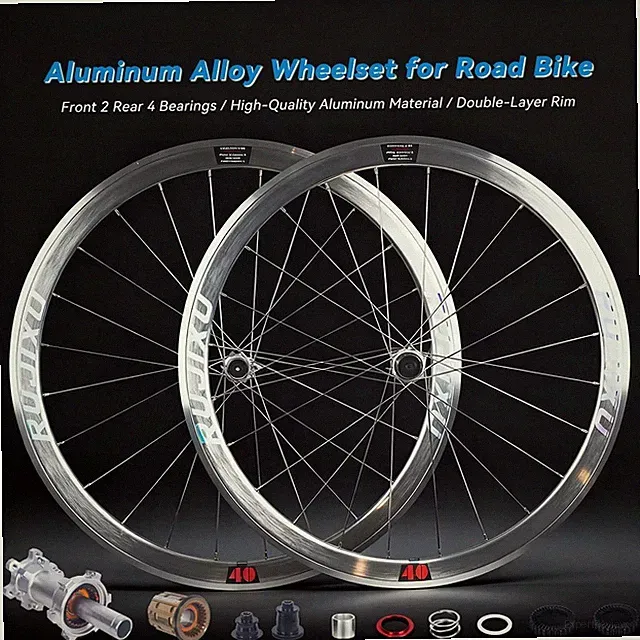 700C Durable Road Bike Wheelset 38mm Disc Brake 36T Ratchet Hub Clincher Wheels