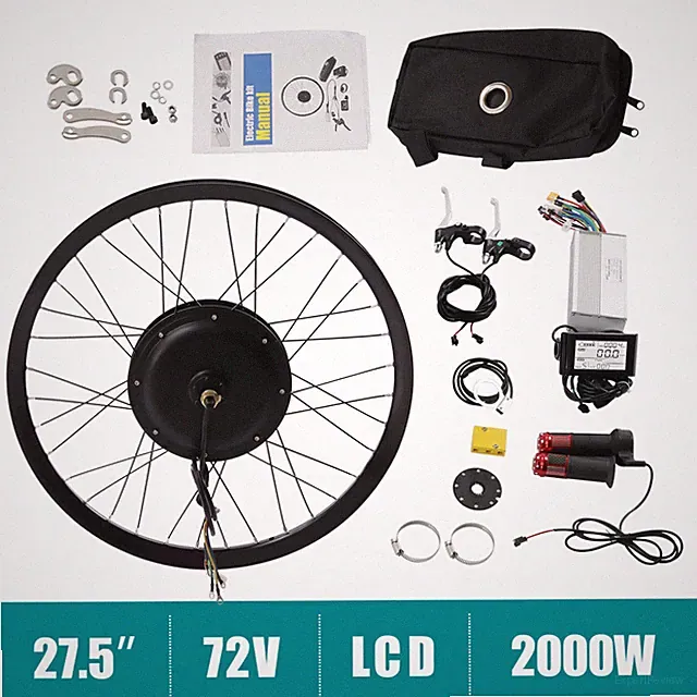 72V 2000W Rear Wheel Motor 2000W Electric Bike Kit with Mutifunction Display