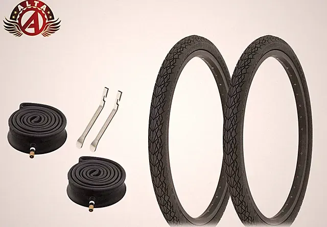 ALTA DURABLE BICYCLE WIRE BEAD TIRES 20 x 1.50 BLACK SLICK HEAVYDUTY TUBES 6PC.