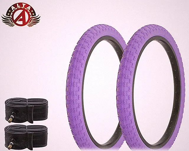 ALTA Performance BMX BICYCLE 20" x 2.125" Purple DURABLE COMP III TIRES W/TUBES.