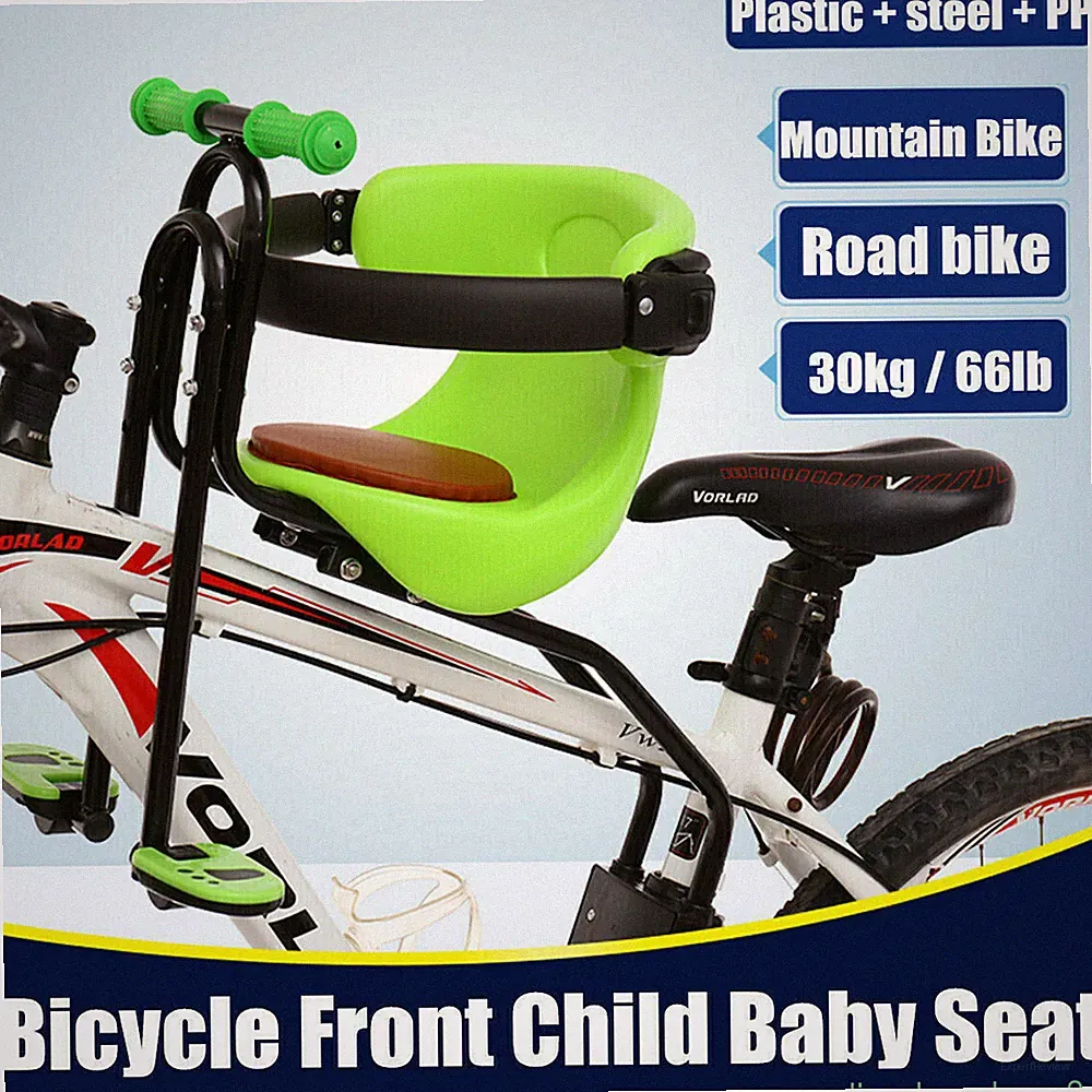 Baby Bike Seat Front Bicycle Seat Kids Safety Saddle Children Carrier w/Handrail