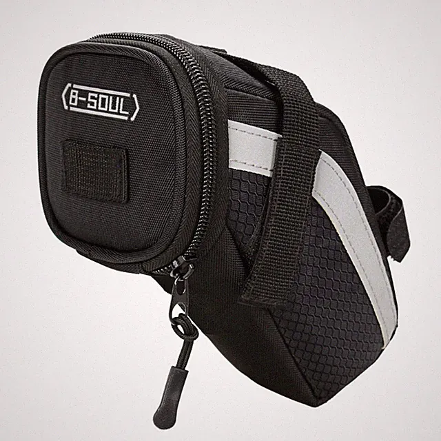 Bike Saddle Bag Durable Reflective Storage For Tools And Snacks Easy To Use