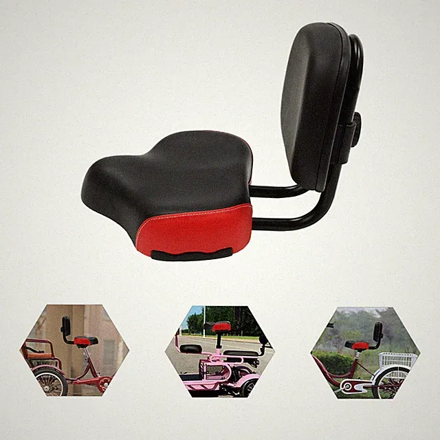 Bike Seat with Backrest Saddle, Bicycle Tricycle Wider Seat Cushion Replacement