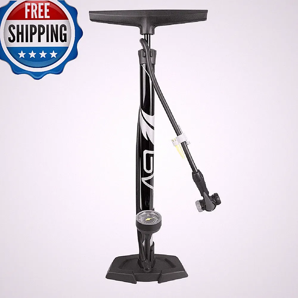 Bv Bicycle Pump Durable Steel Bike Floor Pump 17/24 Inch Smart Valve Head 160