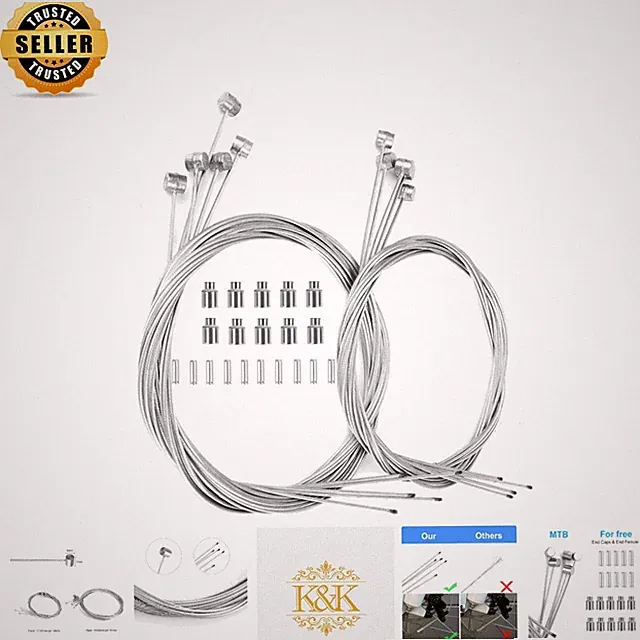 Durable 10PCS Silver Brake Cable Kit for All Bicycle Types