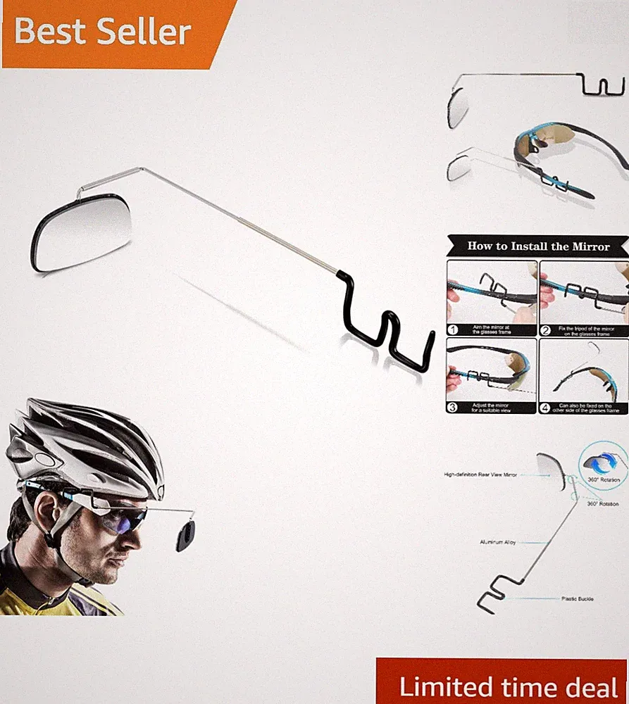 Durable 360° Adjustable Bicycle Mirror - Clear Vision for Cyclists, 1 Pack