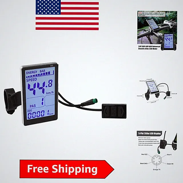 Durable 5 Pin E Scooter LCD Display, Compatible with 24V to 60V Electric Bikes