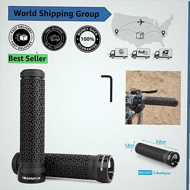 Durable Black Bicycle Handlebar Grips - Non-Slip for Commuter & Fun Rides