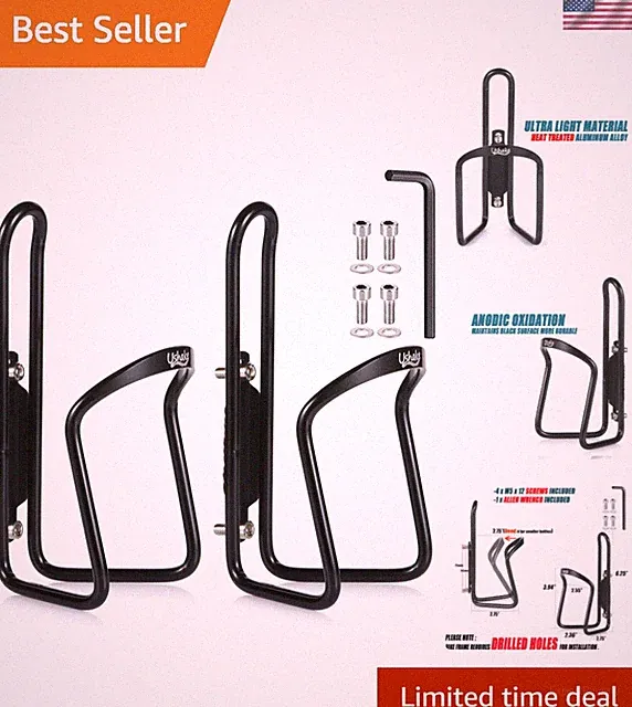 Durable Water Bottle Cages for Bikes - Easy Installation, 2 Pack Included