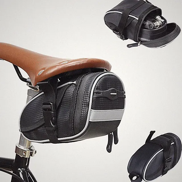 Fashion Zipper Bike Under Seat Bag Bicycle Rear Tail Saddle Storage Tool Kit Box