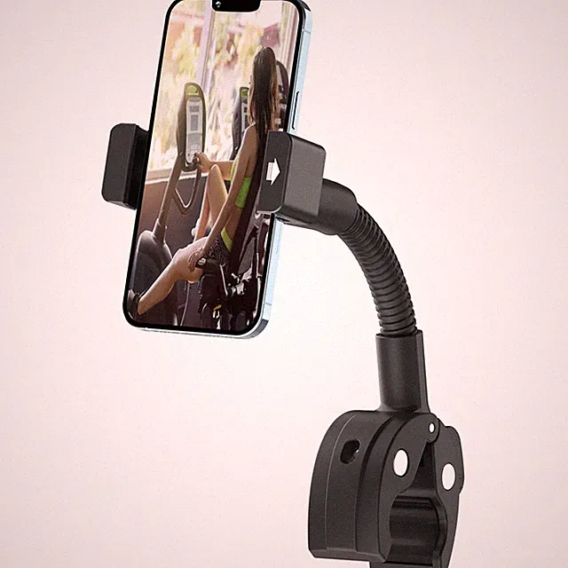 Gooseneck Recumbent Exercise Bike Phone Mount, Handlebar Phone Holder Stand f...