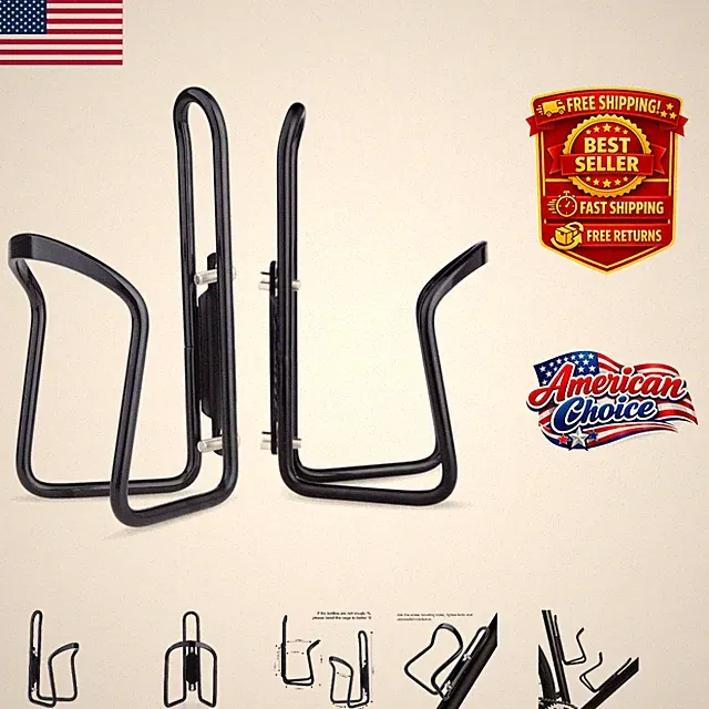 Lightweight Aluminum Bike Water Bottle Cage 2-Pack - Secure & Durable Holder