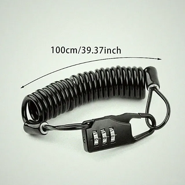 Motorcycle Bicycle Helmet Locks Durable Steel Wire Anti-Theft Cable Digital Pass