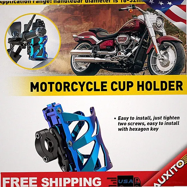 Motorcycle Bike Drink Cup Holder Water Handlebar Bottle Holder Cage Durable Blue