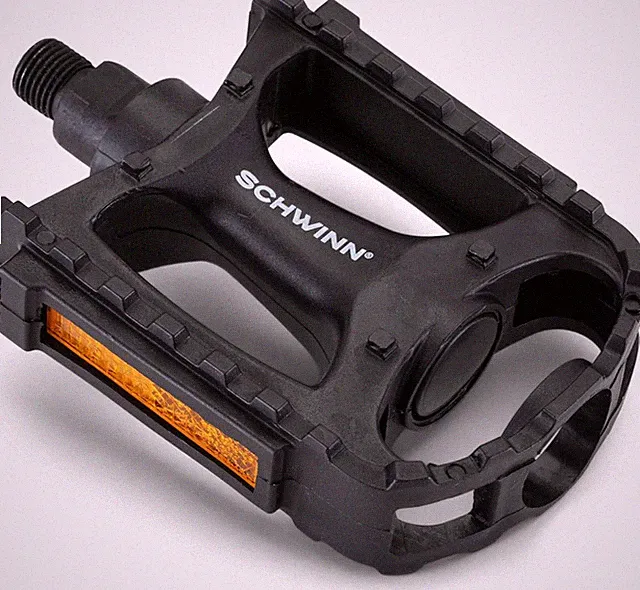 Schwinn Alloy or Composite Bike Pedals, Silver or Black, Set of 2, Durable, 9/16