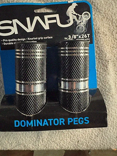 SNAFU BMX Dominator Pegs For 3/8" X 26T Threaded Axles Coaster Brake Bikes