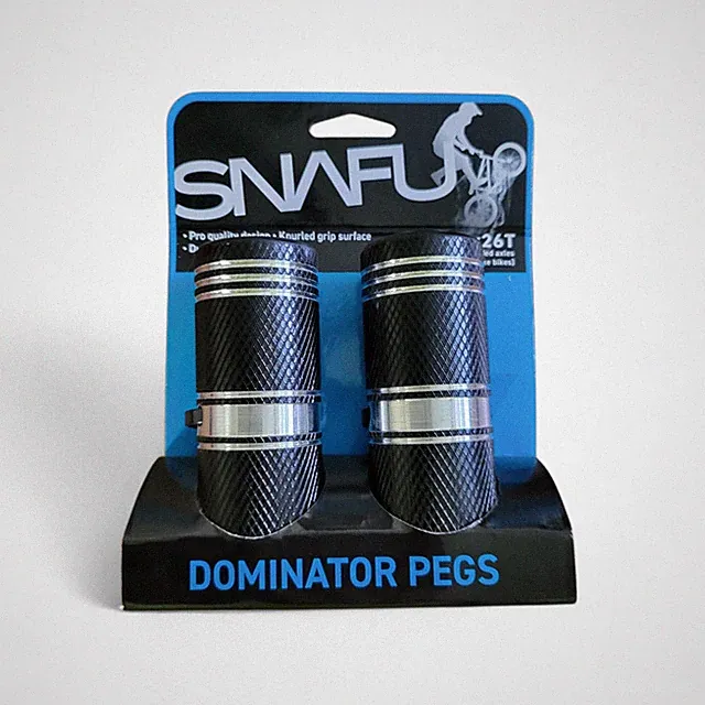 SNAFU DOMINATOR BMX Freestyle Metal Pegs 3/8 x 26T Black/Silver Newest Version