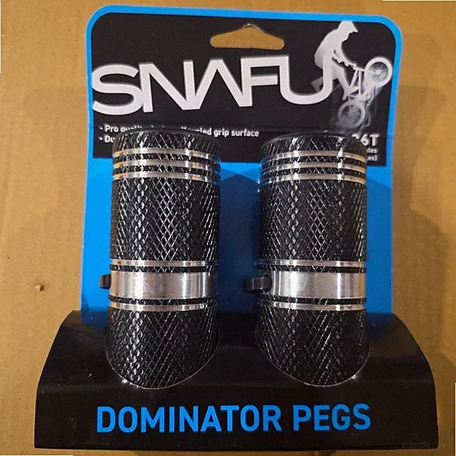 Snafu Dominator BMX Pegs 3/8"x26T Black Alloy Pair