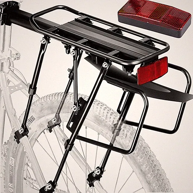 Universal Rear Bike Rack with Reflective Fender