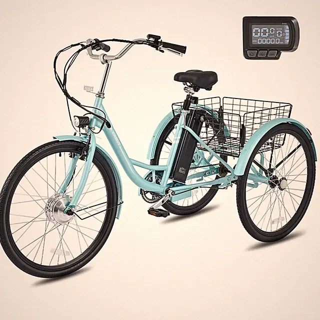 VIRIBUS 26" Adult Electric Tricycle Trike Electric Bike 48Mile Long Battery Life