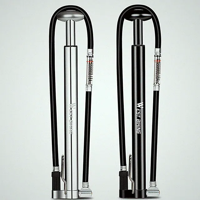 WEST BIKING Bv Bicycle Floor Pump Steel 160 Psi Smart Valve Head Presta Schrader
