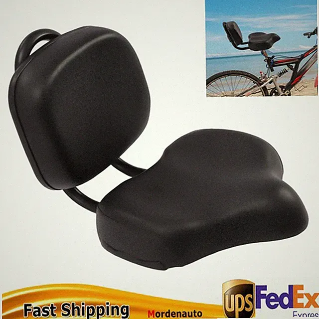 Wide Comfort Electric Tricycle Bike Bicycle Saddle Seat Pad With Back Rest Black